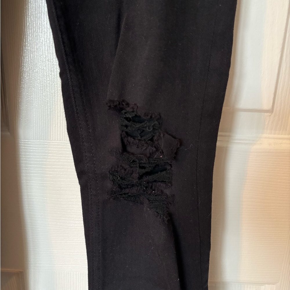 Express High Rise Distressed Black Jegging - Picture 2 of 7
